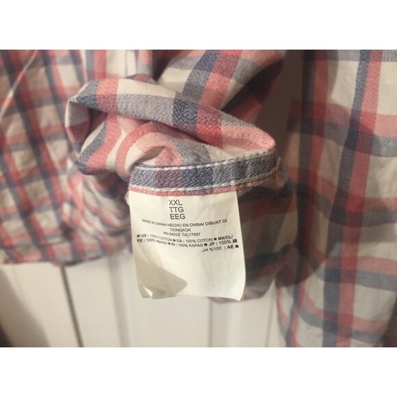 Old Navy The Classic Shirt Sz XXL Pink/gray Plaid Mens - Picture 4 of 5